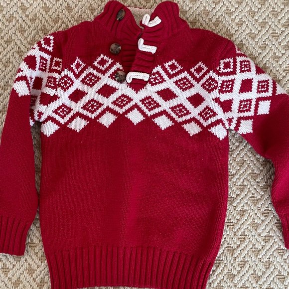 Cat & Jack Other - Boys Red Cat & Jack Holiday Sweater Sz S (6/7)
